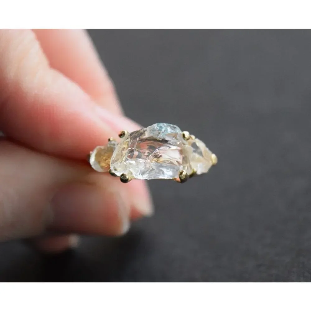 Lake county crystal engagement ring, raw stone jewelry, anniversary gift